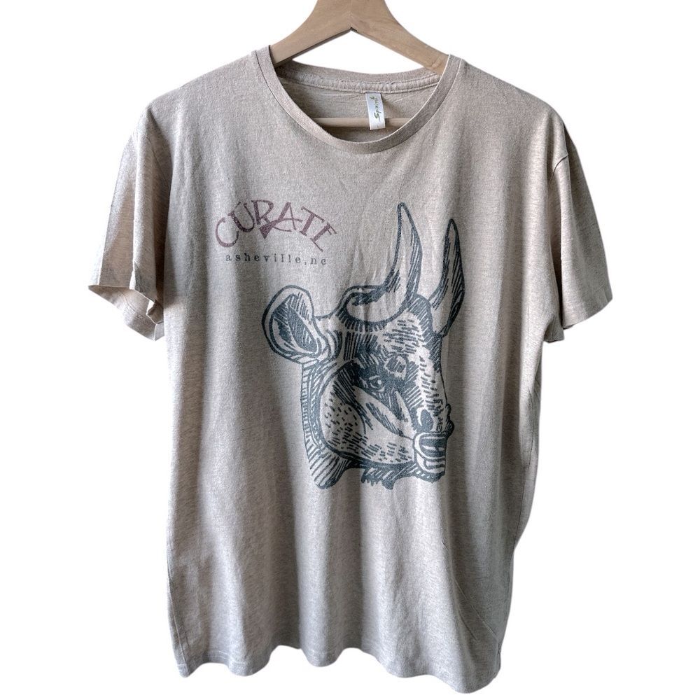 Curate Tan Graphic T-Shirt Large neutral cowgirl recycled cotton tee casual